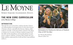 Le Moyne Core Curriculum information pamphlet face
