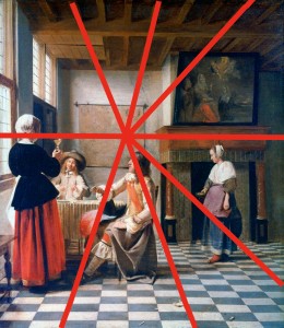 Drawing the Floor: Perspective Grid for Peter de Hooch, A Woman Drinnking
